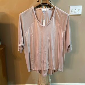 NWT OLD NAVY V Neck PEARL PINK Big Blouson Top SZ L 3/4 Sleeve Color:Pearl Pink